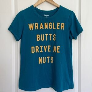 Wrangler Teal and Yellow Graphic Tee